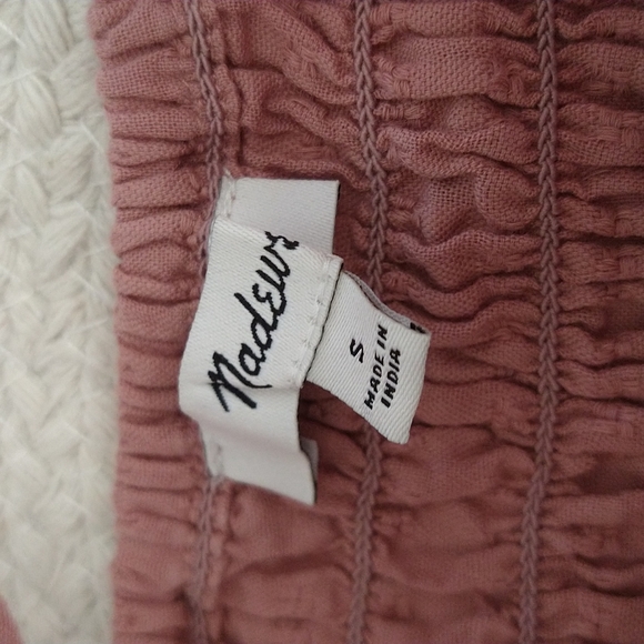 Madewell Rosalie Tie-Strap Top in Textured Gingham Faded Mauve - Picture 13 of 13